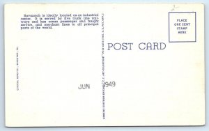 2 Postcards SAVANNAH, Georgia GA ~ North & South Views BULL STREET Scene 1930s