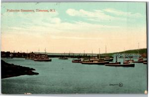 Fisheries Steamers at Tiverton Rhode Island c1910 Vintage Postcard R02