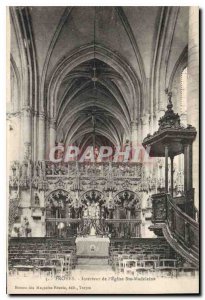 Postcard Old Troyes Interior del'Eglise Sta Madeleine