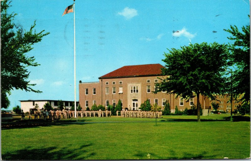 Vtg 1960 Chanute Air Force Base Soldiers Formation Rantoul Illinois IL Postcard