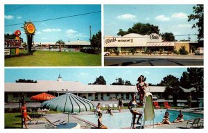 Postcard SWIMMING POOL SCENE Santee South Carolina SC AT0740