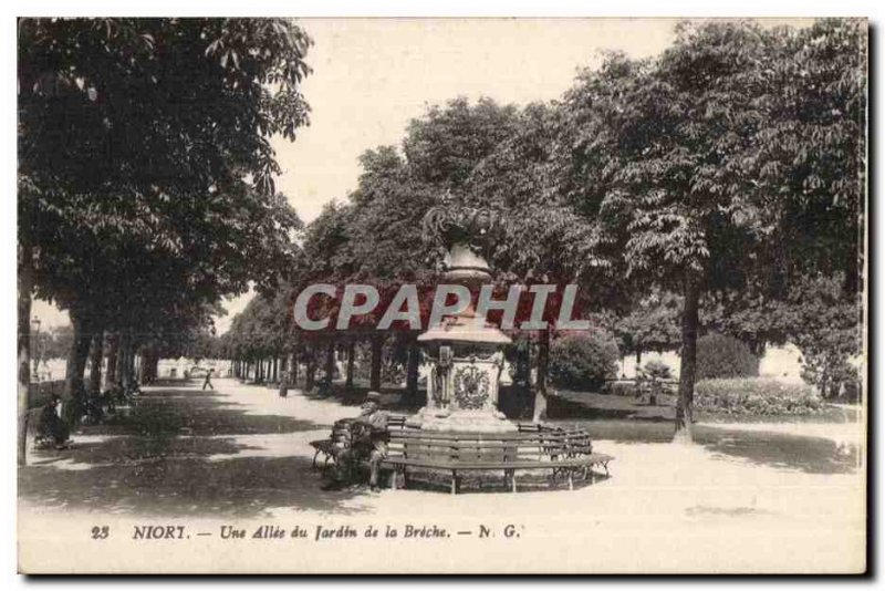 Old Postcard Niort A Allee du Jardin de la Breche