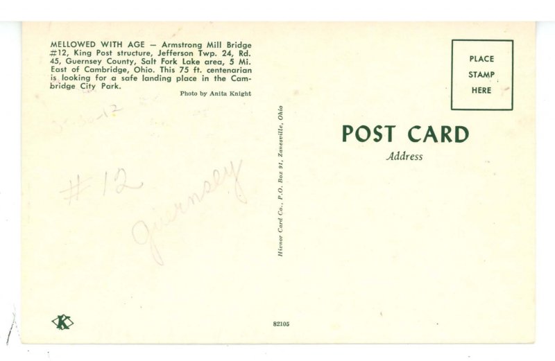 OH - Guernsey County. Armstrong Mill Covered Bridge