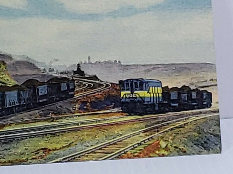 Locomotive Train Vintage Postcard Hull-Rust Mine Hibbing Minnesota diesel & ore