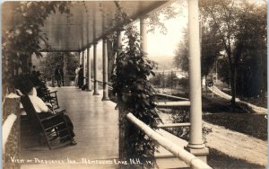 1900s View at Pasquaney Inn Newfound Lake NH RPPC Real Photo Postcard