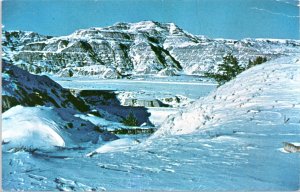 Postcard ND - Winter Scene at the Badlands