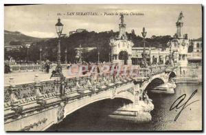 Postcard Old San Sebastian Puente Maria Christina