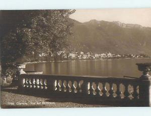 old rppc STONE RAILING AT SHORELINE Clarens - Montreux - Vaud Switzerland HM2172