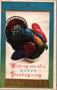 Thanksgiving Postcard Turkey Wishing You All A Happy Thanksgiving