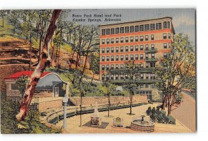 Eureka Springs Arkansas AR Postcard 1930-1950 Basin Park Hotel and Park