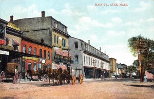 MAIN STREET AYER MASSACHUSETTS POSTCARD (c. 1910) 