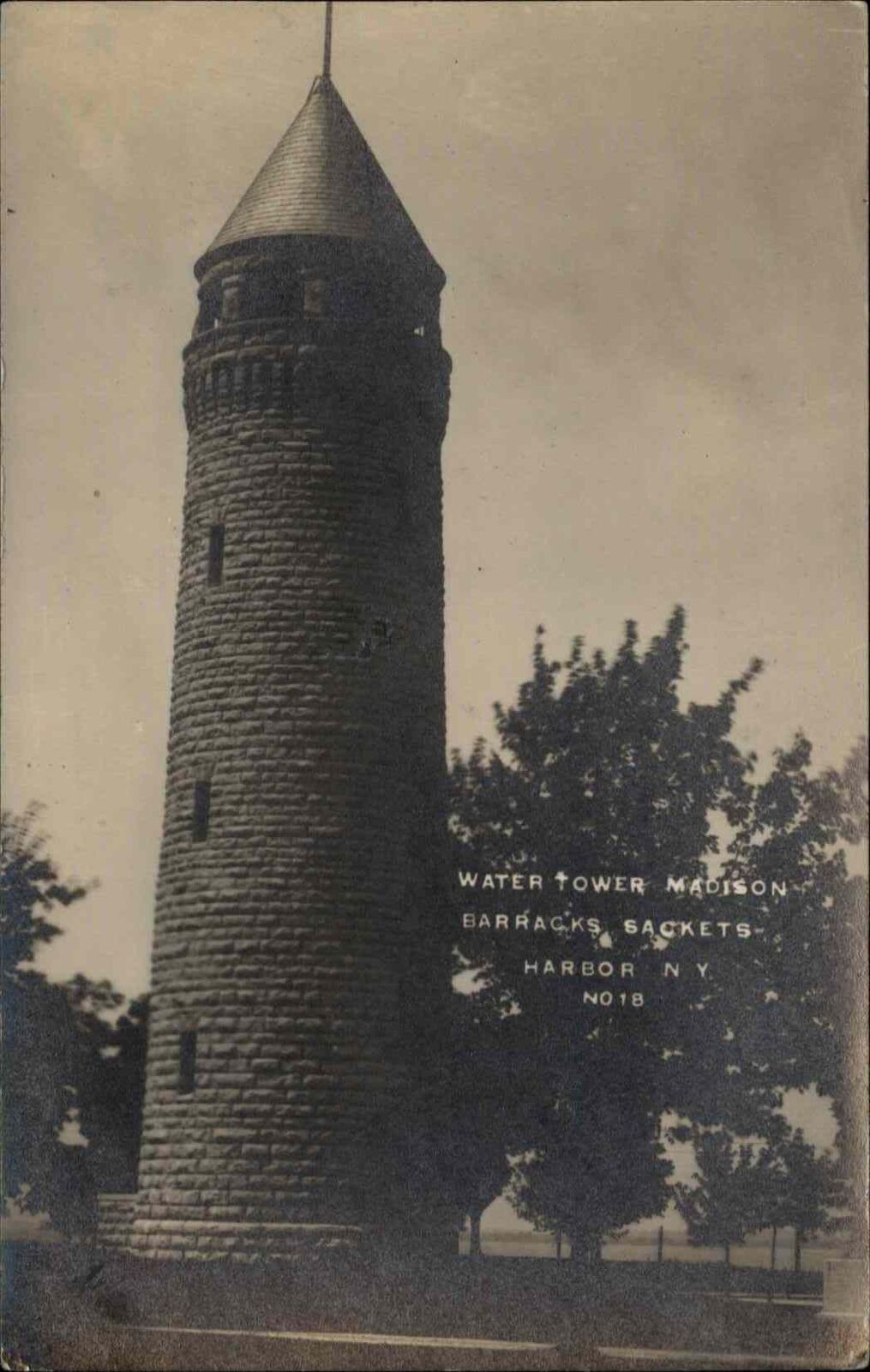 Sackets Harbor New York NY Madison Barracks Water Tower RPPC Vintage