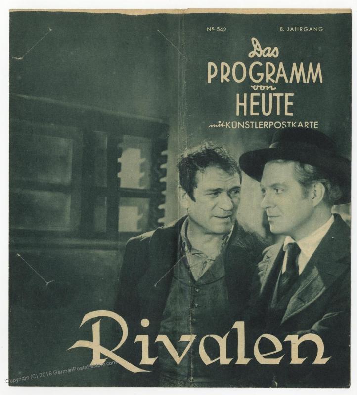 Germany 1938 Film Movie Rivalen Advertisement Flyer 52797