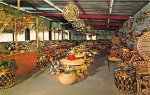 Putney Vermont 1960s Postcard Basketville Basket Shop Flower Room