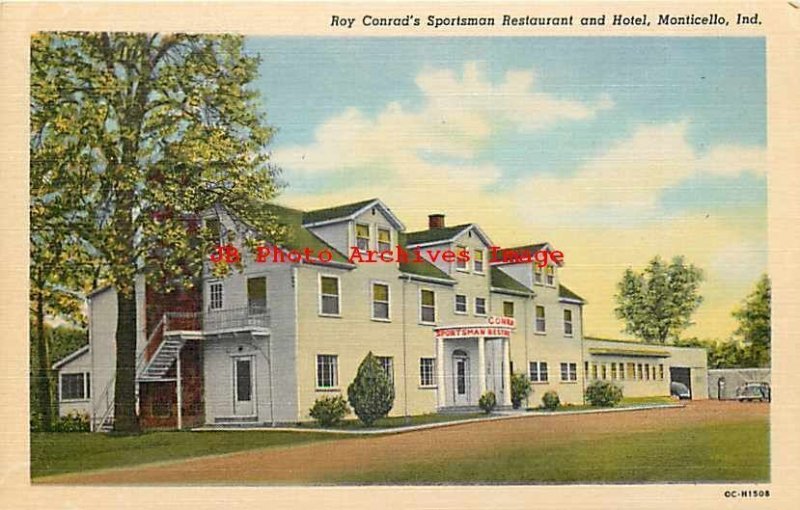 IN, Monticello, Indiana, Roy Conrads Sportsman Restaurant,Hotel,Teich No 0CH1508 