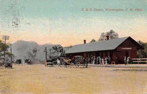 Washington CH Ohio Baltimore and Ohio Train Station Vintage Postcard AA11141