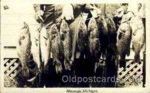 Fishing Newaygo, Michigan 1944 minimal corner wear, postal used 1944