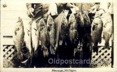 Fishing Newaygo, Michigan 1944 minimal corner wear, postal used 1944