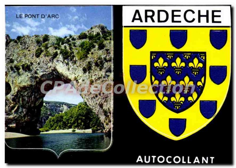 Old Postcard image of the Ardeche The Arch Bridge Wonder of Nature