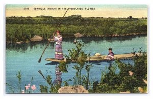 Postcard Seminole Indians In The Everglades Florida