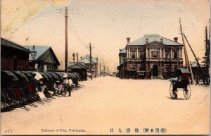 Hand Tinted Postcard Entrance to Pier in Yokohama, Japan~134091