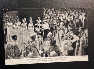 Mint England Royalty Postcard RPPC QE2 Queen Elizabeth II Coronation 1953 Crown