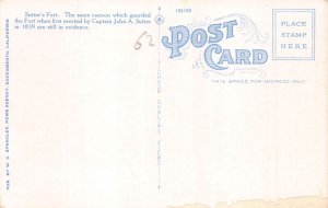 A971 US Sutter's Fort Sacramento California vintage postcard