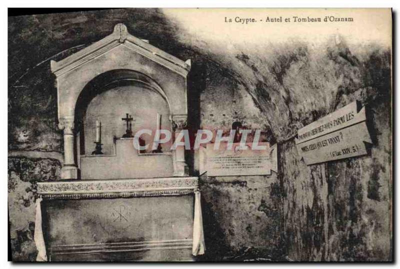 Old Postcard The Altar crypt and tomb & # 39Ozanam