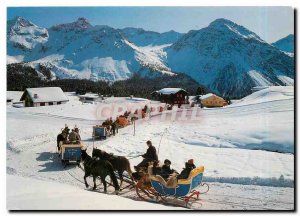 Postcard Modern Arosa Pferdeschlittenfahrt auf Maran