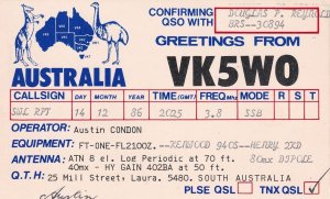Laura South Australia QSL Map Radio Card