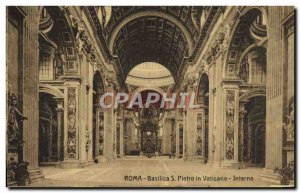 Old Postcard Roma Basilica S Pietro in Vaticano Interno