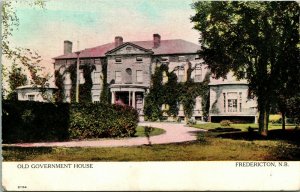 Vtg Carte Postale C 1908 Fredericton Nb Canada Vieux Government Maison Canada