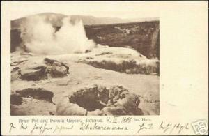 new zealand ROTORUA, Brain Pot and Pohutu Geyser (1906)