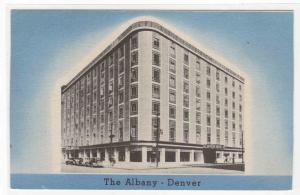 The Albany Hotel Denver Colorado linen postcard