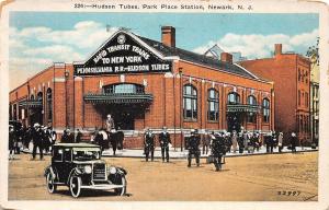 E2/ Newark New Jersey NJ Postcard 1933 Hudson Tubes Park Place Station Depot