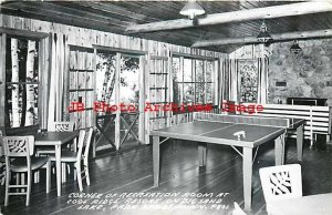 MN, Park Rapids, Minnesota, RPPC, Cool Ridge Resort, Recreation Room, Ping Pong