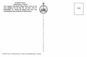 Bassett Hall - Williamsburg, Virginia