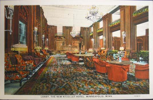 Minneapolis MN Hotel Interior c1910 Postcard