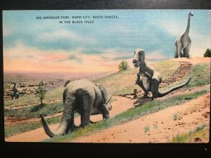 Vintage Postcard 1930-1945 Dinosaur Park Rapid City Black Hills South Dakota