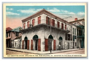 Vintage 1920's Colorized Photo Postcard Old Absinthe House New Orleans Louisiana