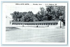 c1940s Spen-A-Nite Motel US Highway 30 Nevada Iowa IA Vintage Postcard 