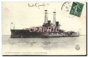 Old Postcard Boat War The US breastplate North Dakota in Cherbourg harbor