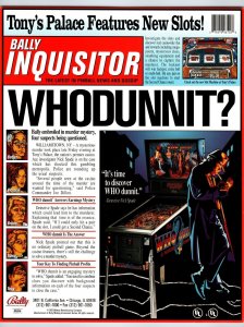 Whodunnit Pinball Flyer Original 1997 Game 8.5 x 11 Retro Artwork Who Dunnit?