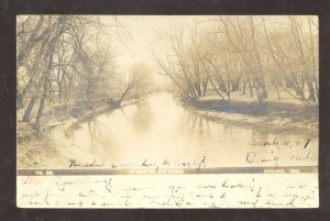 RPPC OAKLAND NEBRASKA LOGAN RIVER SCENE VINTAGE REAL PHOTO POSTCARD CRAIG NEB