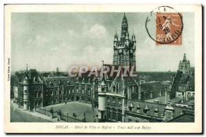 Postcard Old Doual Hotel De Ville and Belfry