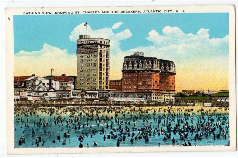 Bathing View, Atlantic City NJ    (crease)