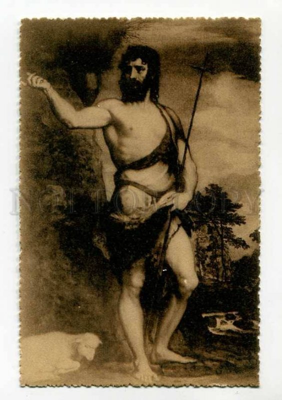 3038109 Semi-NUDE Man as Shepherd w/ Sheep. Vintage PC