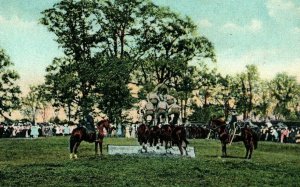 C1905-09 US Army Soldiers Monkey Drill Cavalry Horses Vintage Postcard P109