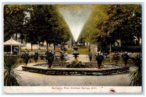 1907 Fountain, Earlington Park, Richfield Springs New York NY Postcard 