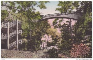 Concrete Stair & Bridge Over Canyon, Matthiessen State Park, Utica, Illinois,...